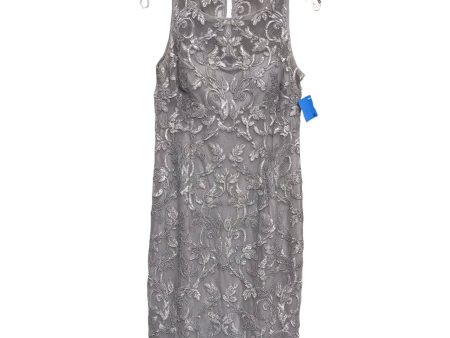 Dress Party Midi By Adrianna Papell In Grey, Size:M For Cheap