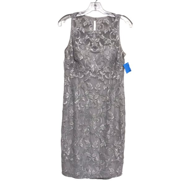 Dress Party Midi By Adrianna Papell In Grey, Size:M For Cheap