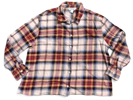 Top Long Sleeve By Old Navy In Plaid Pattern, Size: L Online