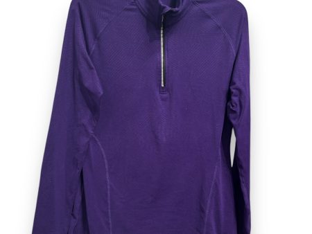 Athletic Top Long Sleeve Collar By Champion In Purple, Size: M Online