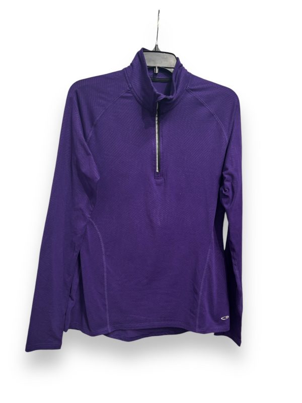 Athletic Top Long Sleeve Collar By Champion In Purple, Size: M Online