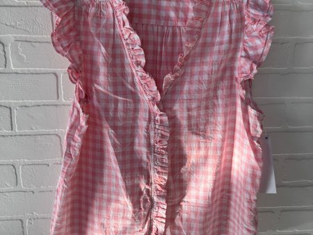 Top Sleeveless By J. Crew In Pink & White, Size: L Sale