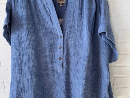 Top Short Sleeve By Como Vintage In Blue, Size: 3x Online now