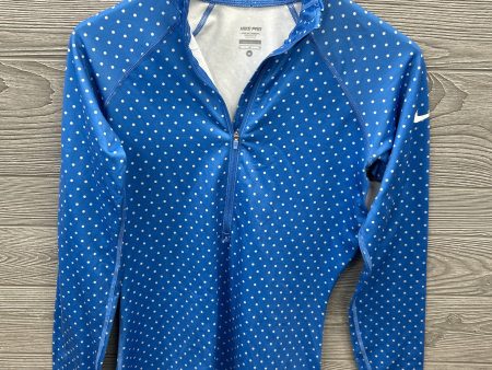 Athletic Top Long Sleeve Collar By Nike Apparel In Blue, Size: M For Discount