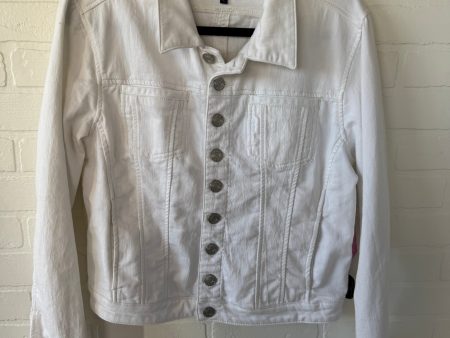 Jacket Denim By Jag In White Denim, Size: L For Cheap