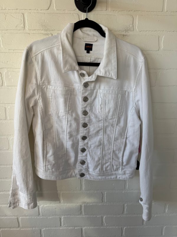 Jacket Denim By Jag In White Denim, Size: L For Cheap