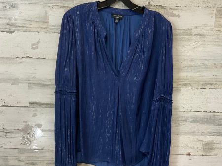 Blouse Long Sleeve By Current Air In Blue, Size: L Supply