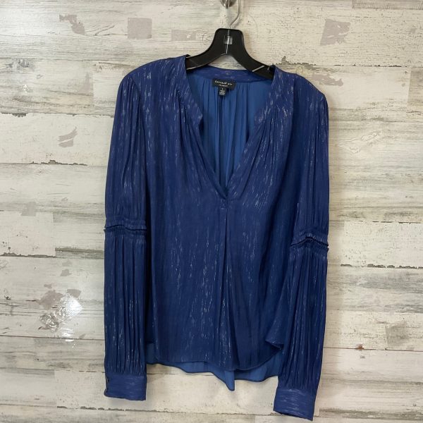 Blouse Long Sleeve By Current Air In Blue, Size: L Supply