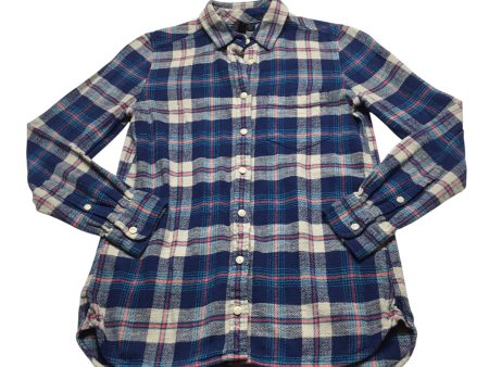 Top Long Sleeve By J. Crew In Plaid Pattern, Size: Xs For Cheap