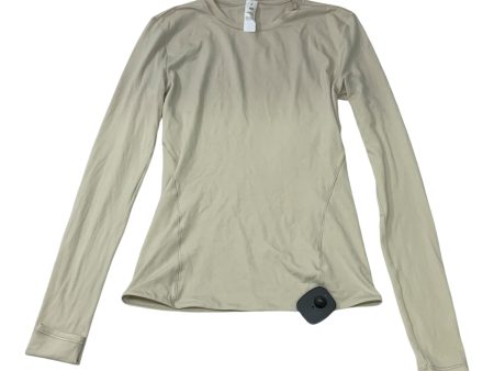 Athletic Top Long Sleeve Collar By Lululemon In Beige, Size: L For Sale