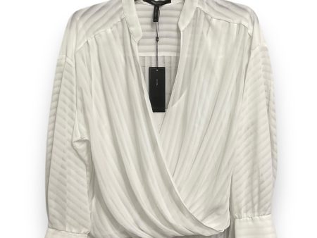 Blouse Long Sleeve By Bcbgmaxazria In White, Size: Xs Cheap