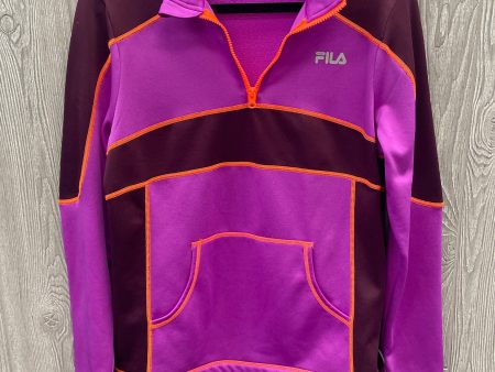 Athletic Top Long Sleeve Collar By Fila In Purple, Size: L Online now