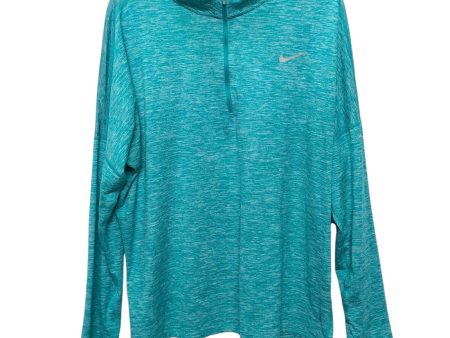 Athletic Top Long Sleeve Collar By Nike In Teal, Size: 1x For Sale