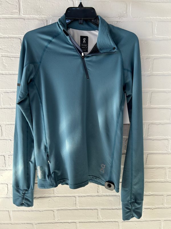 Athletic Top Long Sleeve Collar By On In Blue, Size: M Online Sale