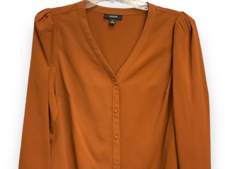 Blouse Long Sleeve By Alfani In Brown, Size: S Supply